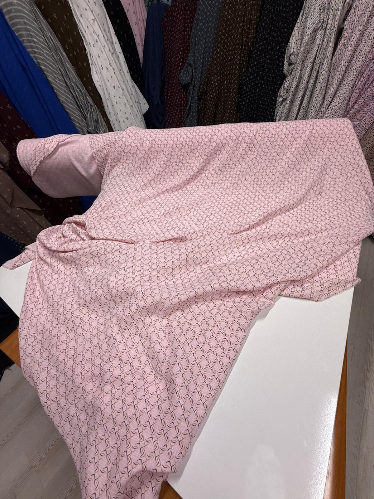 DESENLİ ÇİFT KAT MÜSLİN - TOZ PEMBE