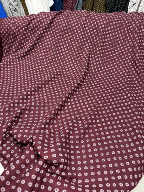ÇİFT KAT DESENLİ MÜSLİN - BORDO