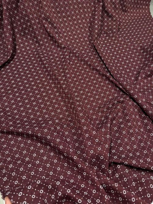 DESENLİ MÜSLİN - BORDO