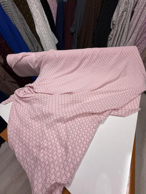 DESENLİ ÇİFT KAT MÜSLİN - TOZ PEMBE